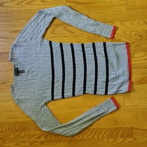 Long Tall Sally gravy red xs fitted striped sweater